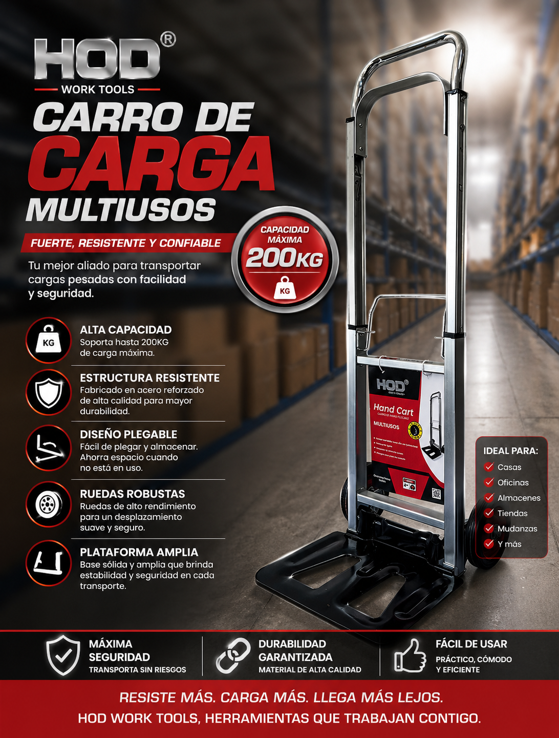 DIABLITOS PLEGABLES  HOD001  CARGA 70KG