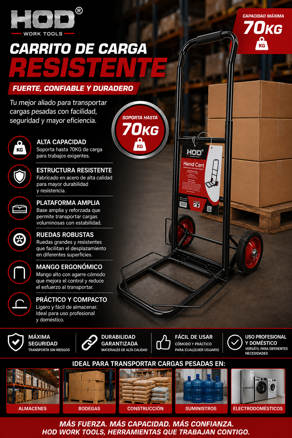 DIABLITO PLEGABLE 2 RUEDAS  CARGA 70KG