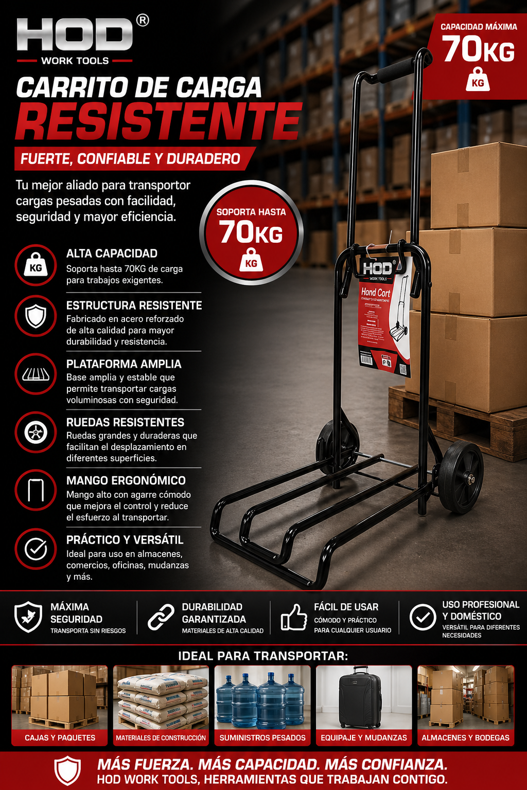DIABLITO DE CARGA METALICO PLEGABLE 70KG