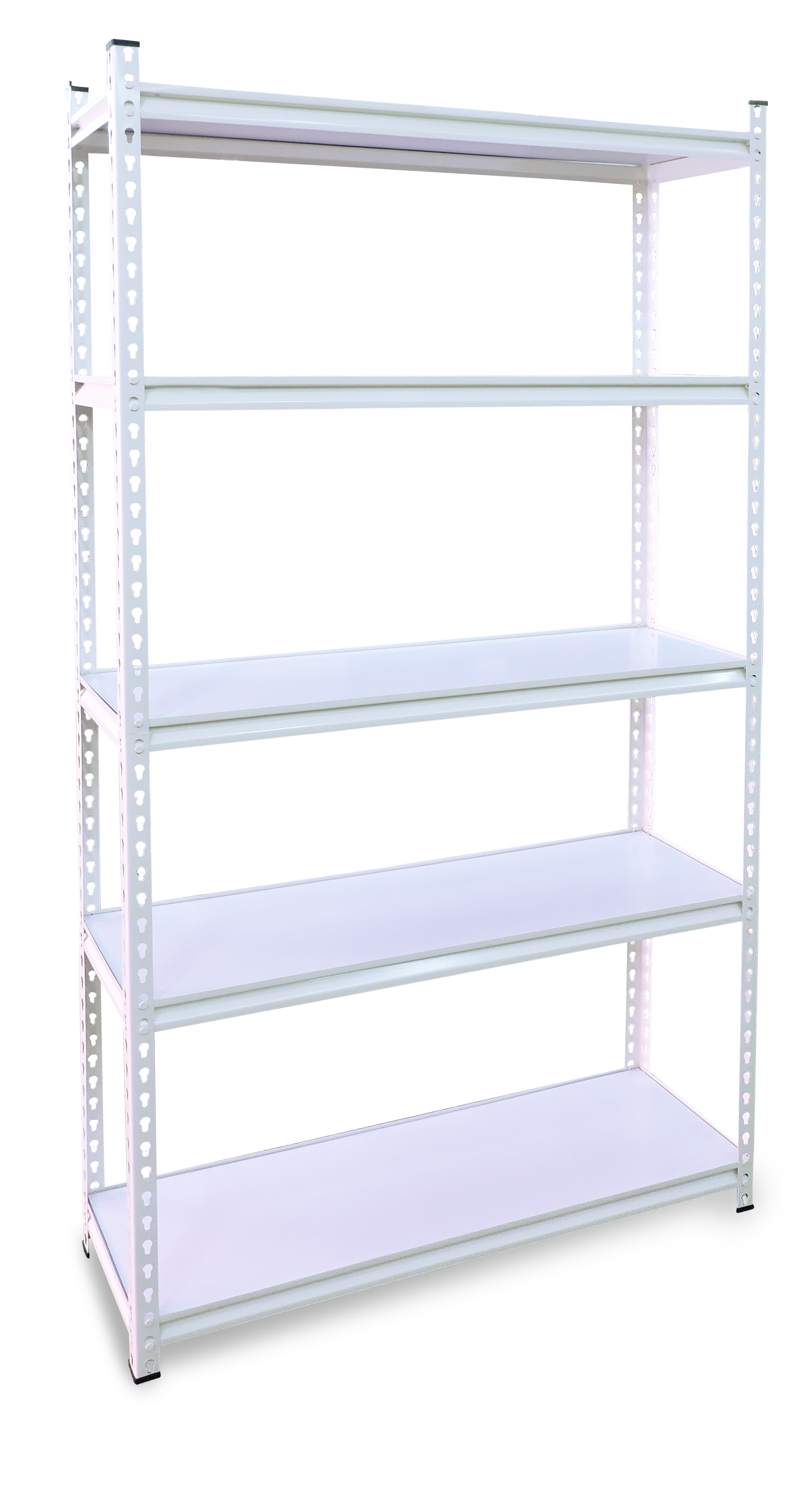 RACK 5 NIVELES COLOR BLANCO  C/ TABLEROS MDF 100 X 30 X 198 CM  MARCA HOD