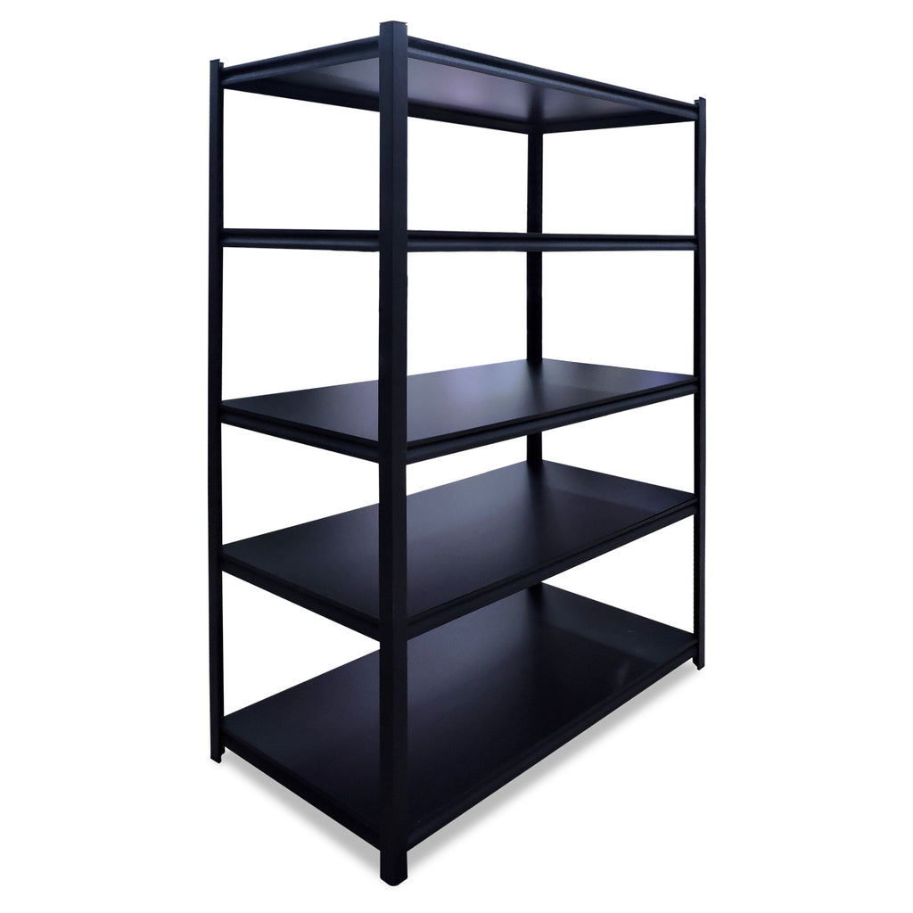 RACK 5 NIVELES NEGRO TABLA LAMINADA 122 X 64 X 183 CARGA 360KG POR NIVEL