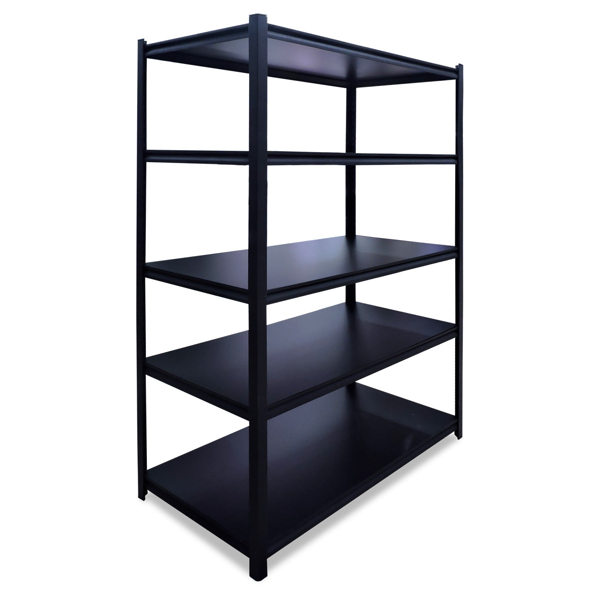 RACK 5 NIVELES NEGRO TABLA LAMINADA 122 X 64 X 183 CARGA 360KG POR NIVEL
