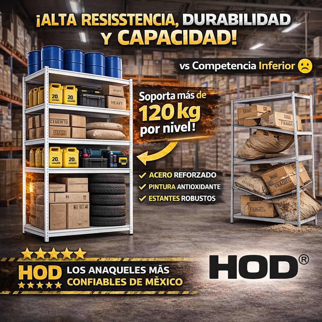 Anaquel Estante Metalico Industrial 5 Niveles L193 A63 H182