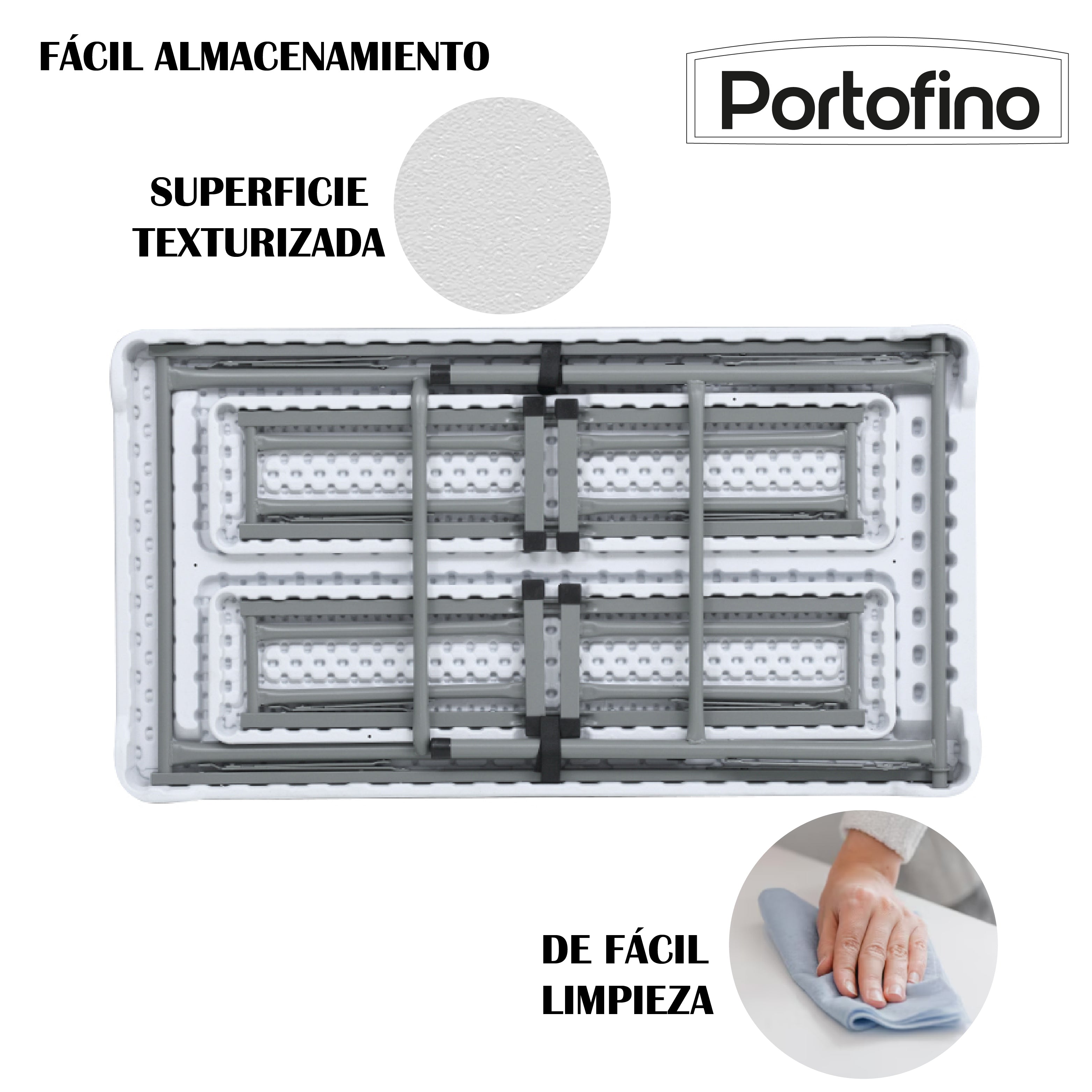 MESA CON BANCAS PLEGABLE 1.13M MARCA PORTOFINO