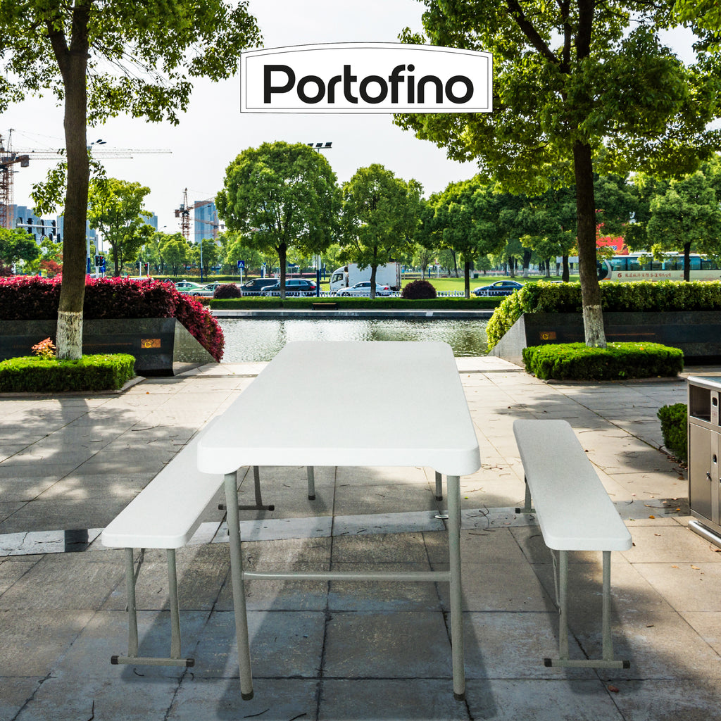 MESA CON BANCAS PLEGABLE 1.13M MARCA PORTOFINO