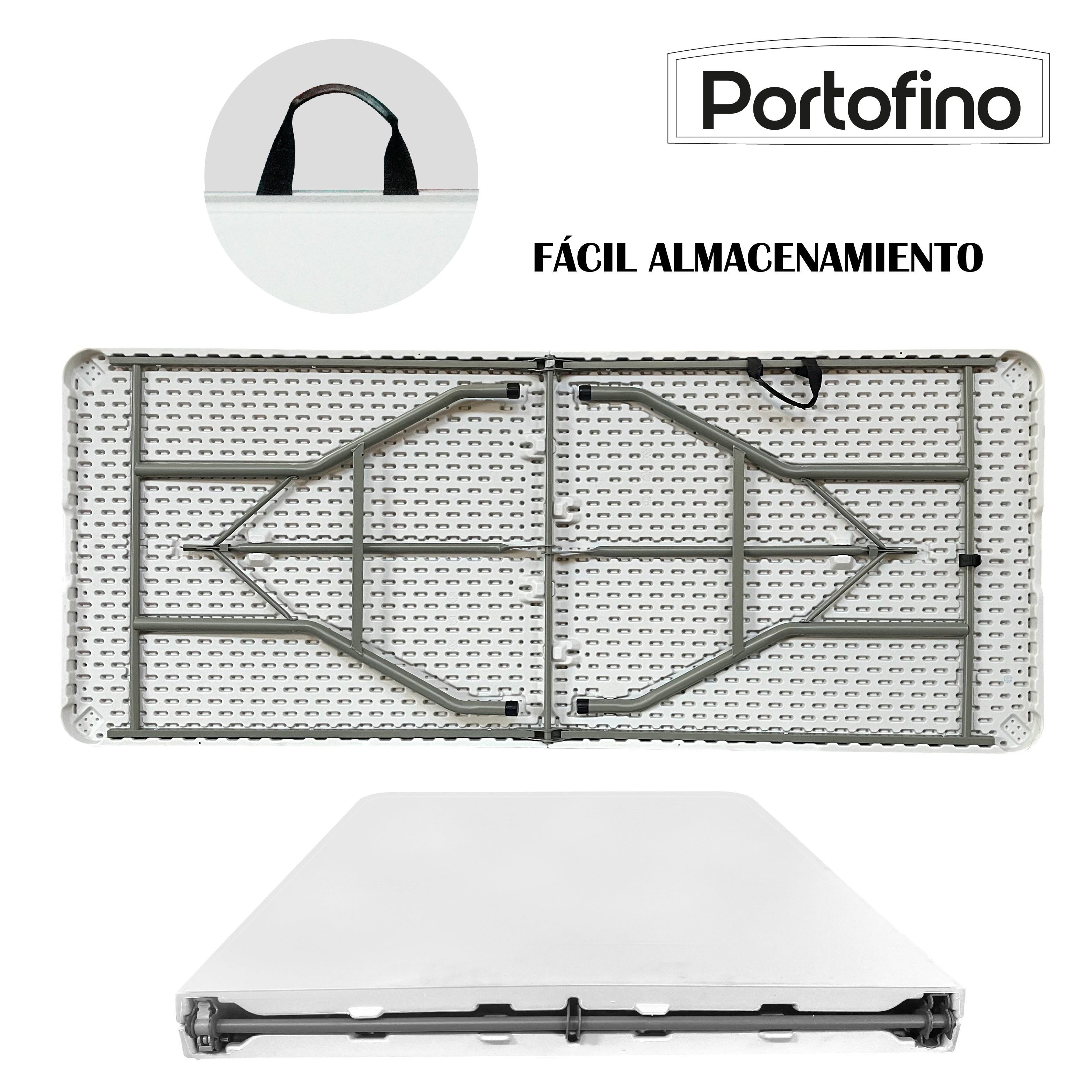 MESA PLEGABLE TIPO PORTAFOLIO 1.52M  MARCA PORTOFINO