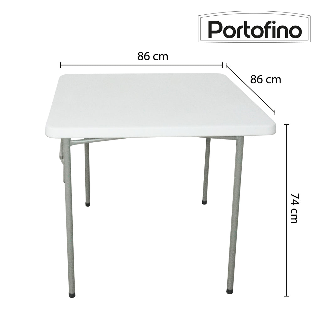 MESA PLEGABLE CUADRADA 86CM MARCA PORTOFINO