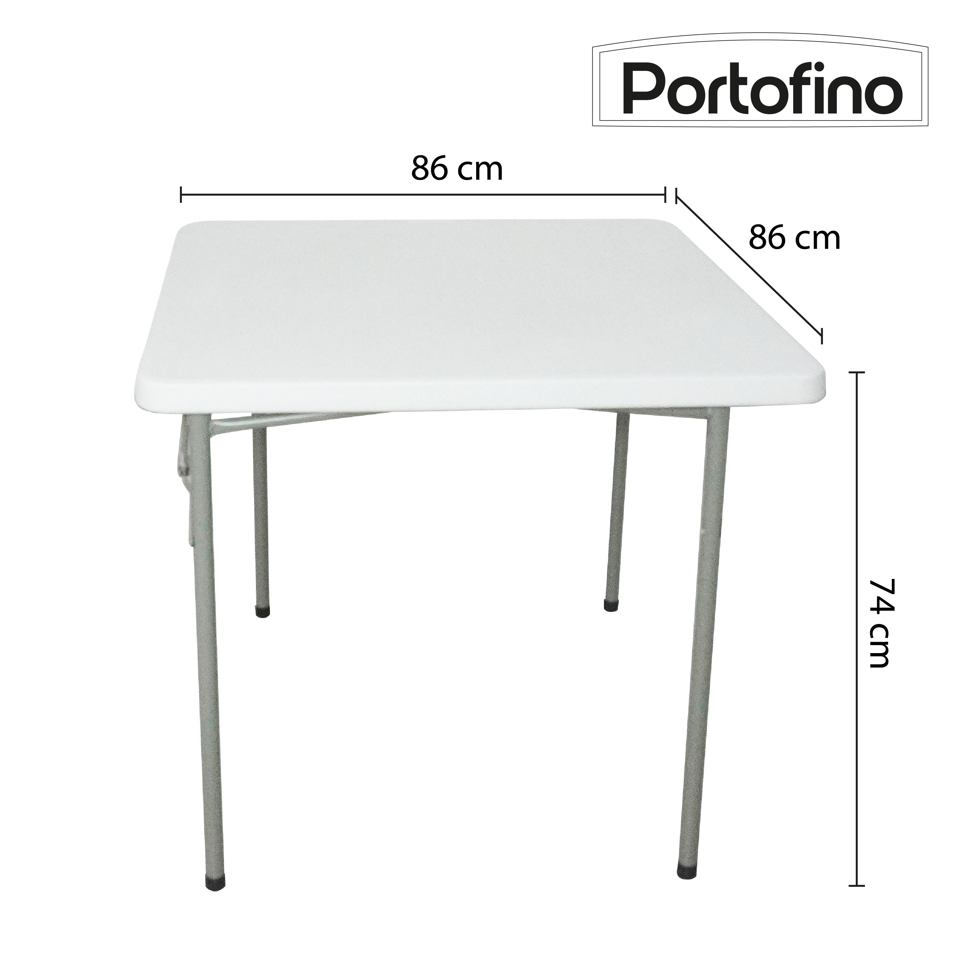 MESA PLEGABLE CUADRADA 86CM MARCA PORTOFINO