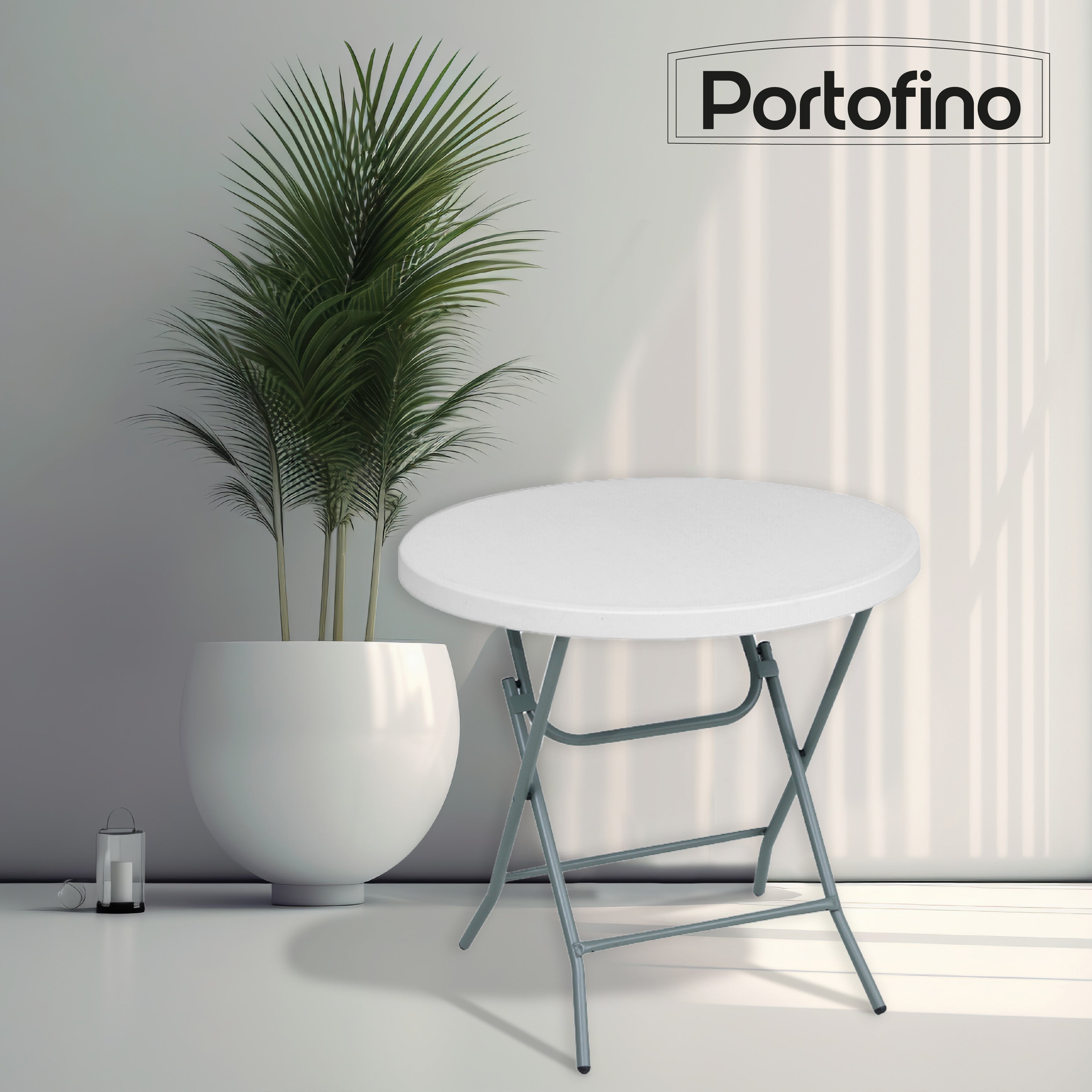 MESA PLEGABLE REDONDA 80CM MARCA PORTOFINO