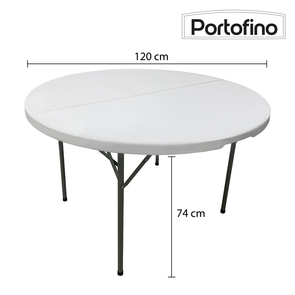 MESA PLEGABLE REDONDA 1.20M MARCA PORTOFINO
