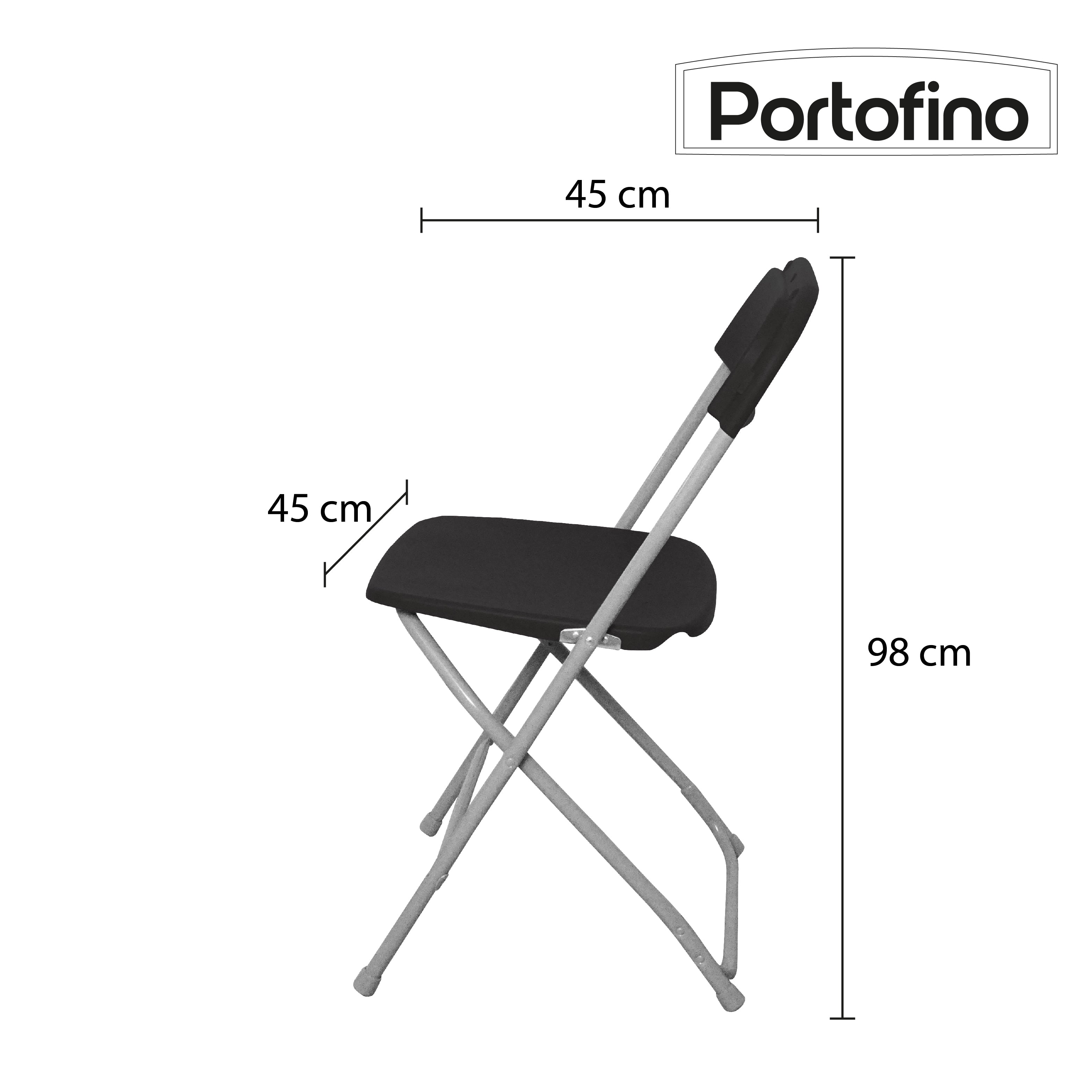 SILLA PLEGABLE NEGRA LIGERA SUPER RESISTENTE MARCA PORTOFINO