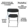 SILLA PLEGABLE NEGRA LIGERA SUPER RESISTENTE MARCA PORTOFINO