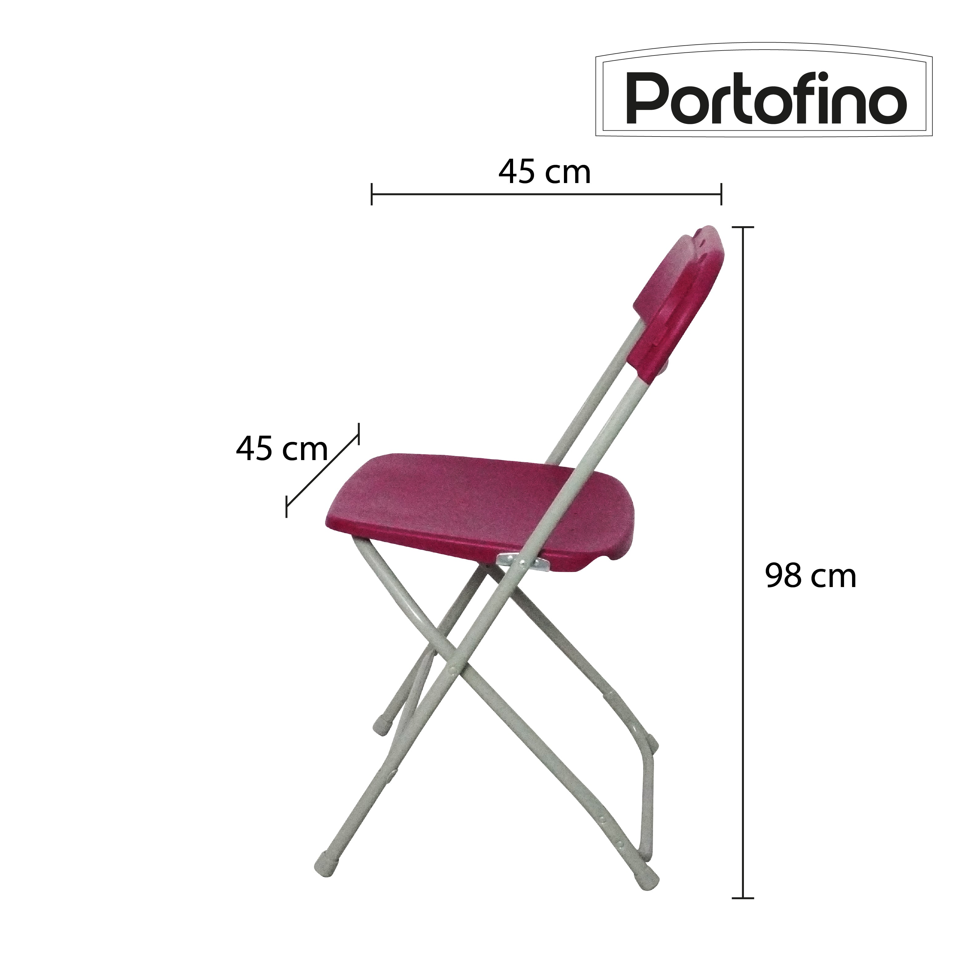 SILLA PLEGABLE COLOR VINO SUPER LIGERA Y RESISTENTE  MARCA PORTOFINO
