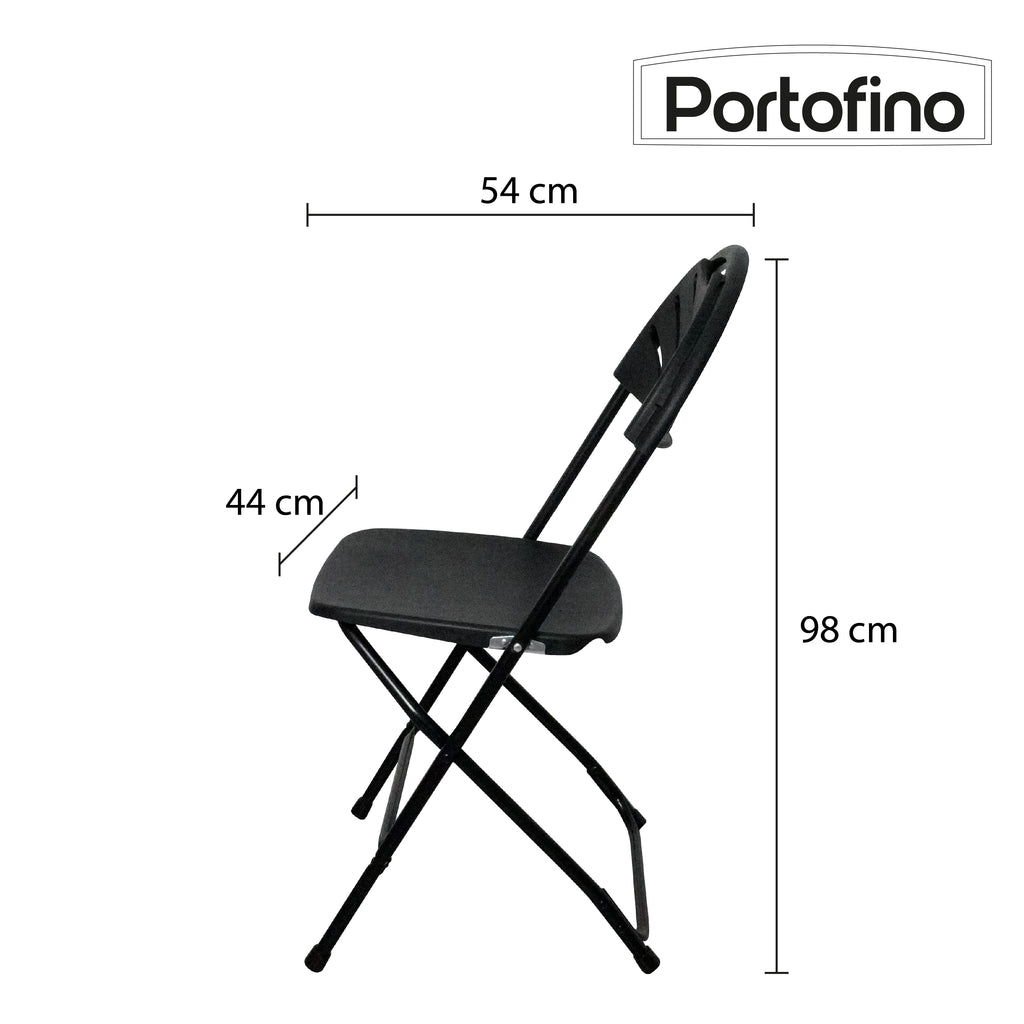 SILLA PLEGABLE REFORZADA NEGRA LIGERA MARCA PORTOFINO