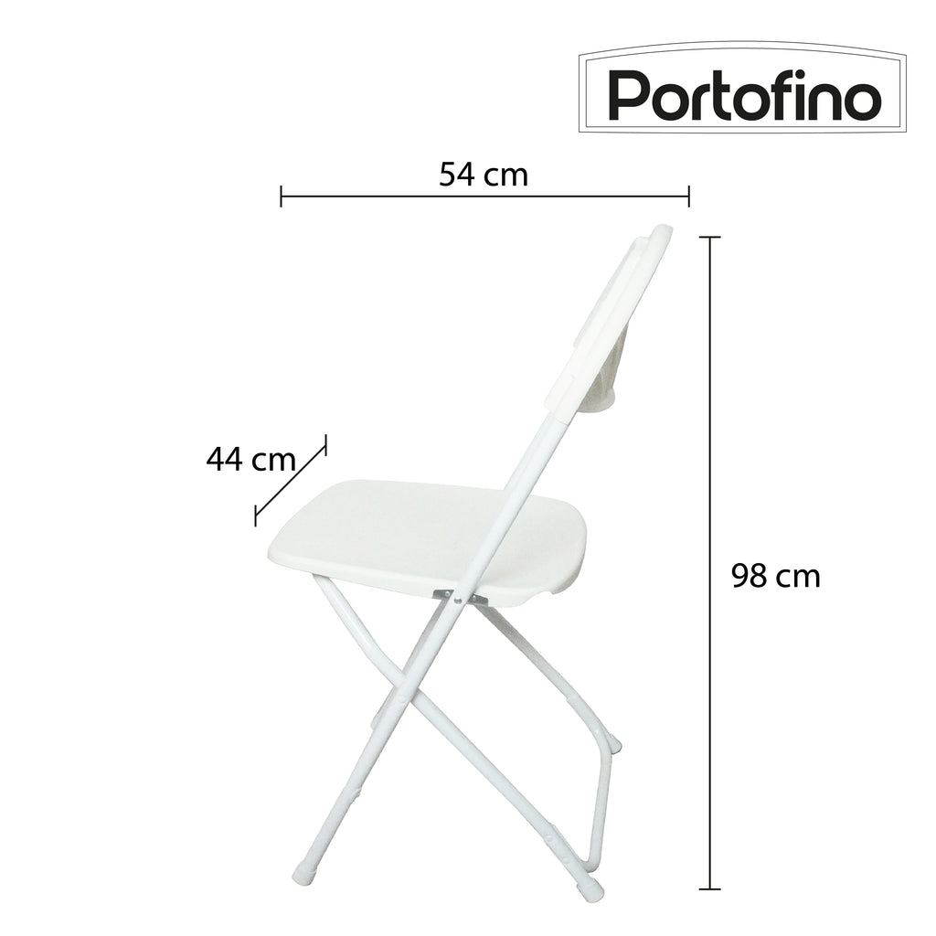 SILLA PLEGABLE REFORZADA BLANCA ULTRA LIGERA  MARCA PORTOFINO