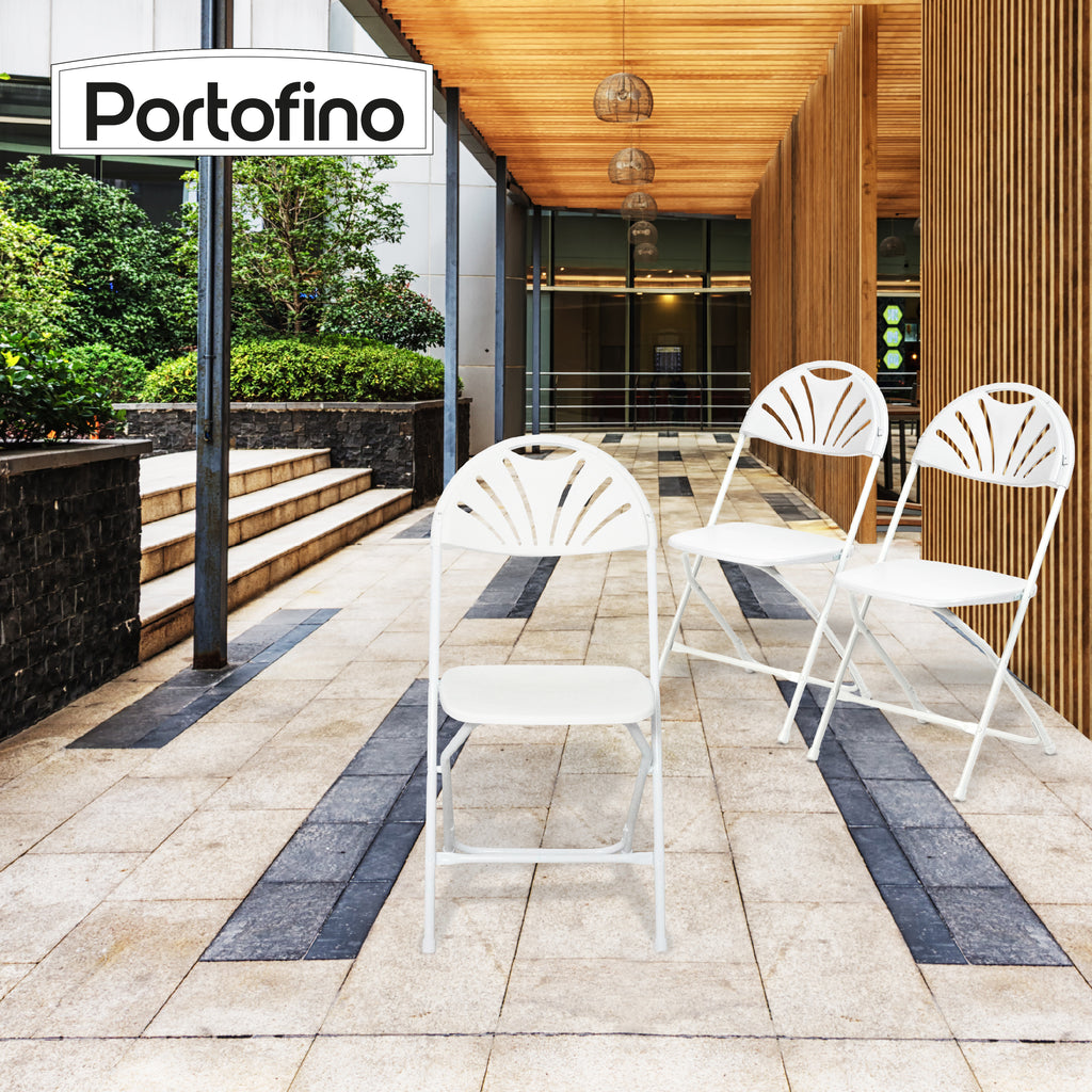 SILLA PLEGABLE REFORZADA BLANCA ULTRA LIGERA  MARCA PORTOFINO
