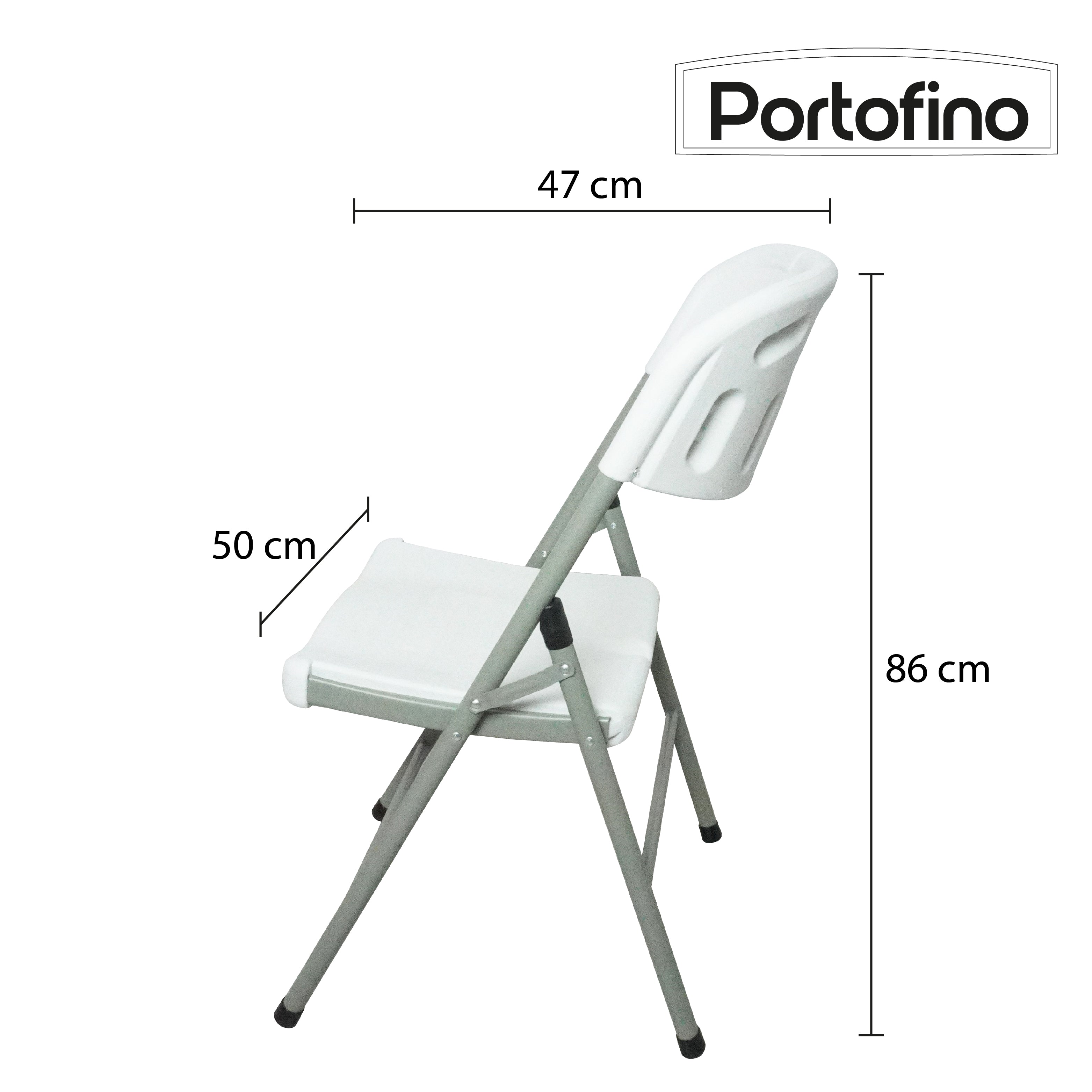 SILLA PLEGABLE BLANCA CAP. CARGA 226KG  MARCA PORTOFIONO