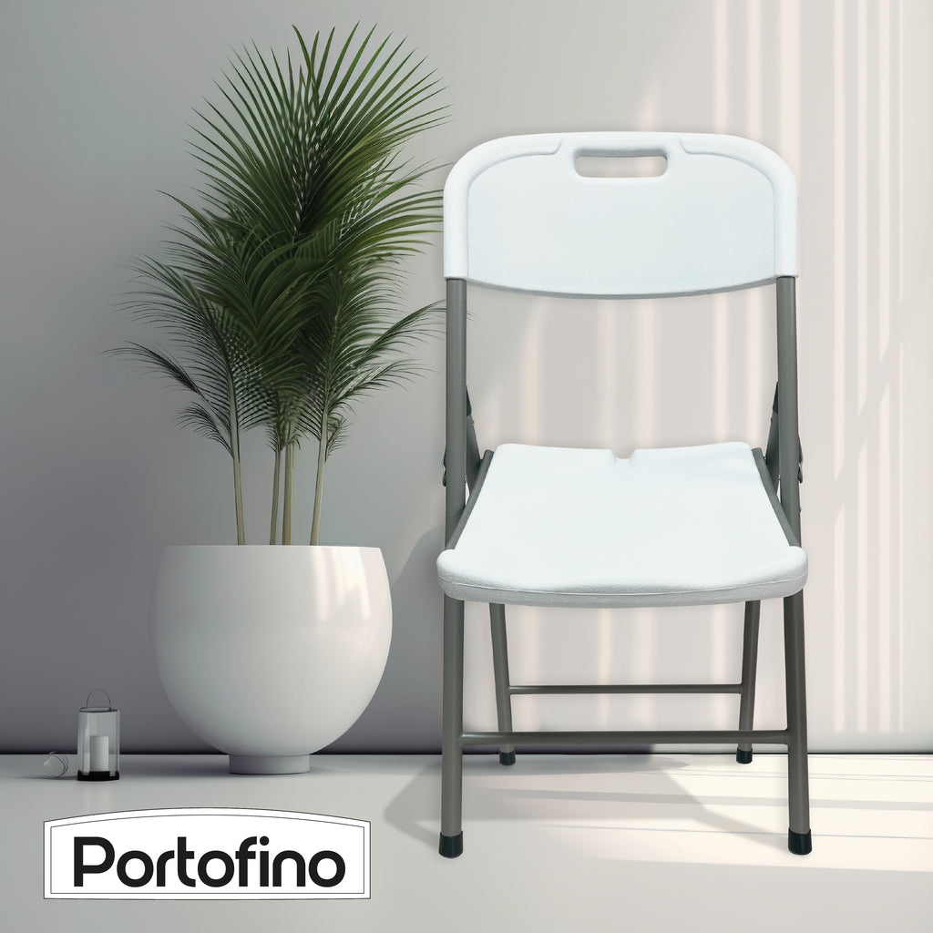 SILLA PLEGABLE BLANCA CAP. CARGA 226KG  MARCA PORTOFIONO