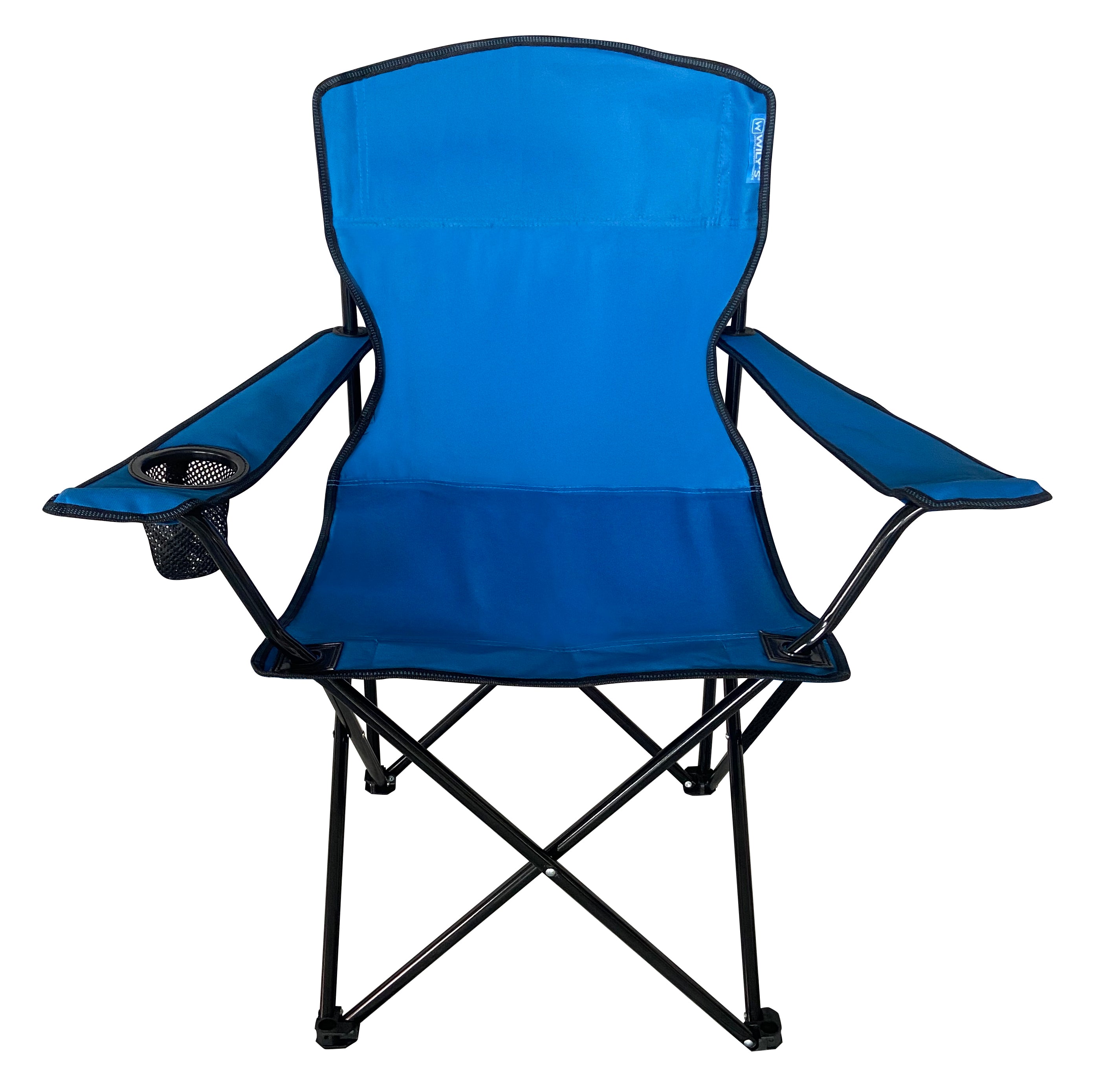SILLA PLEGABLE PARA CAMPING, JARDIN, EVENTOS, MARCA WILLYS. NEGRA AZUL ROJO