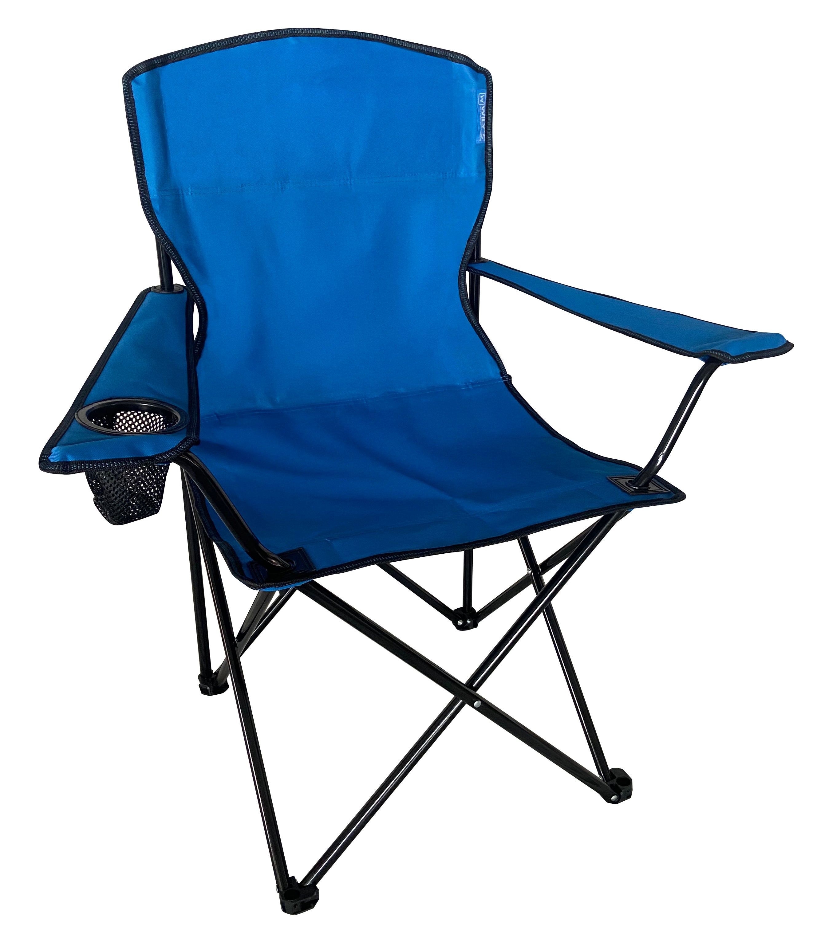 SILLA PLEGABLE PARA CAMPING, JARDIN, EVENTOS, MARCA WILLYS. NEGRA AZUL ROJO