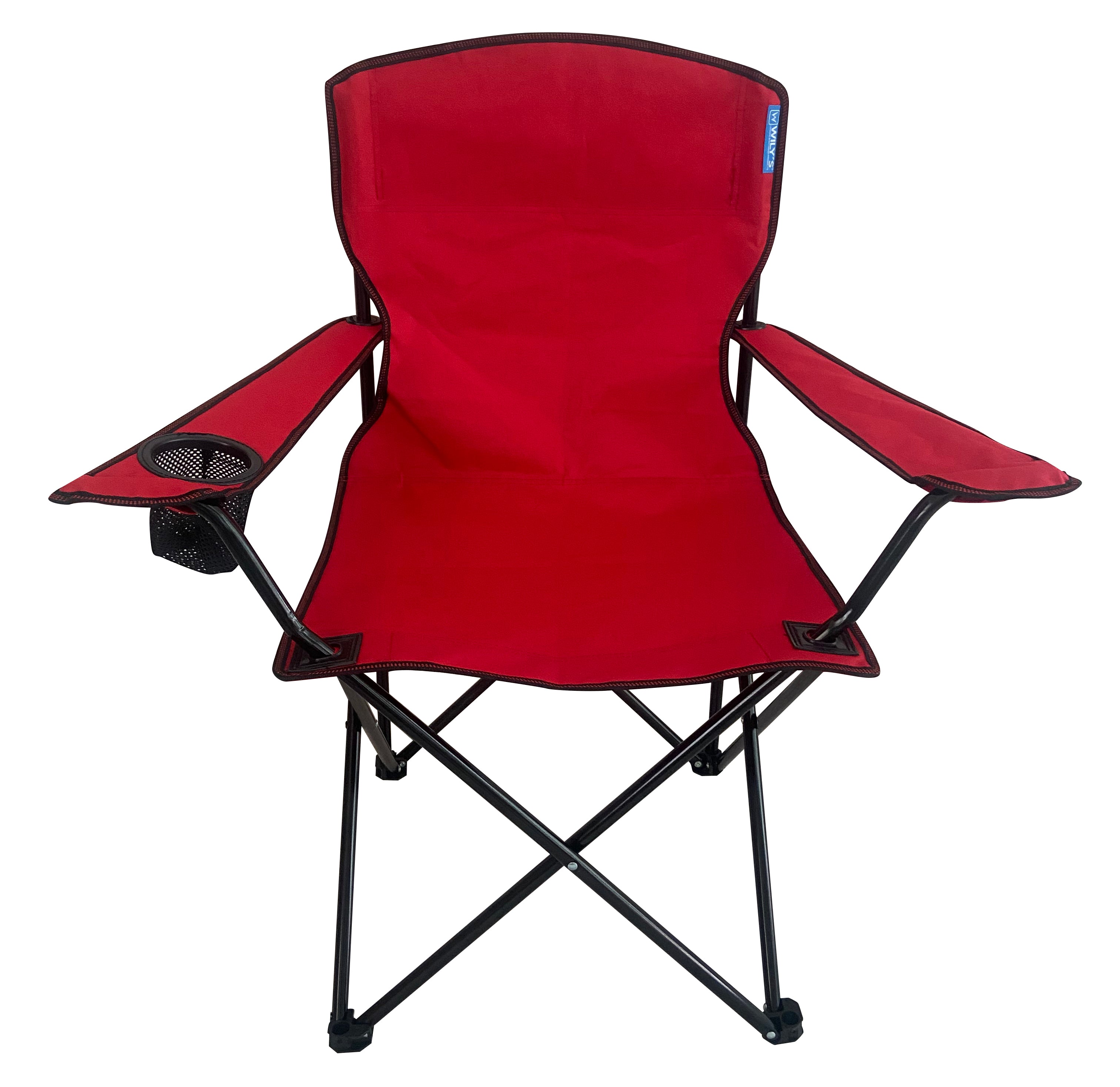 SILLA PLEGABLE PARA CAMPING, JARDIN, EVENTOS, MARCA WILLYS. NEGRA AZUL ROJO