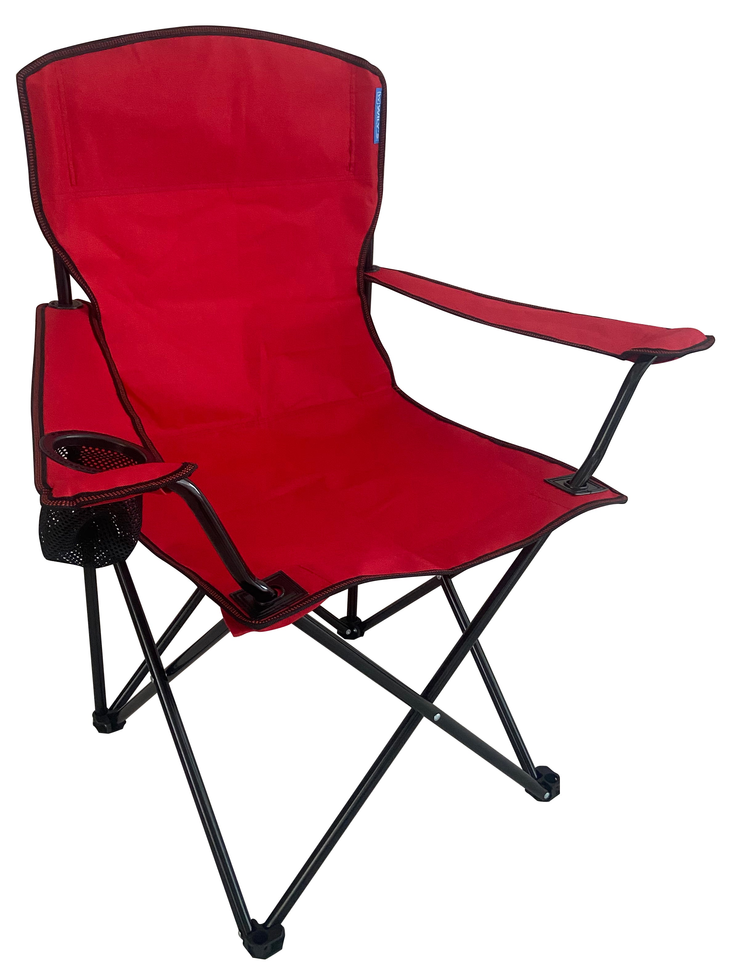 SILLA PLEGABLE PARA CAMPING, JARDIN, EVENTOS, MARCA WILLYS. NEGRA AZUL ROJO