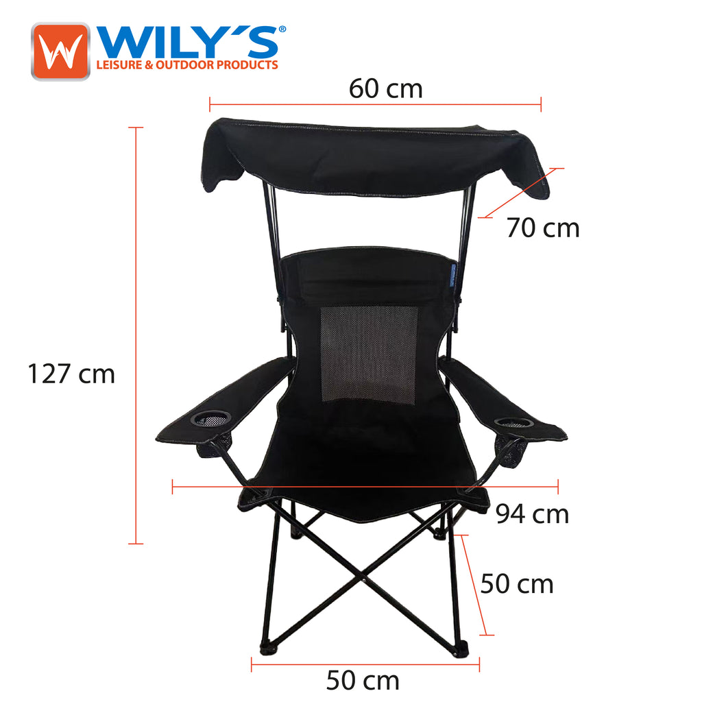 SILLA PLEGABLE PARA CAMPING JARDIN EVENTOS. CON TECHO.   NEGRO  AZUL  ROJO