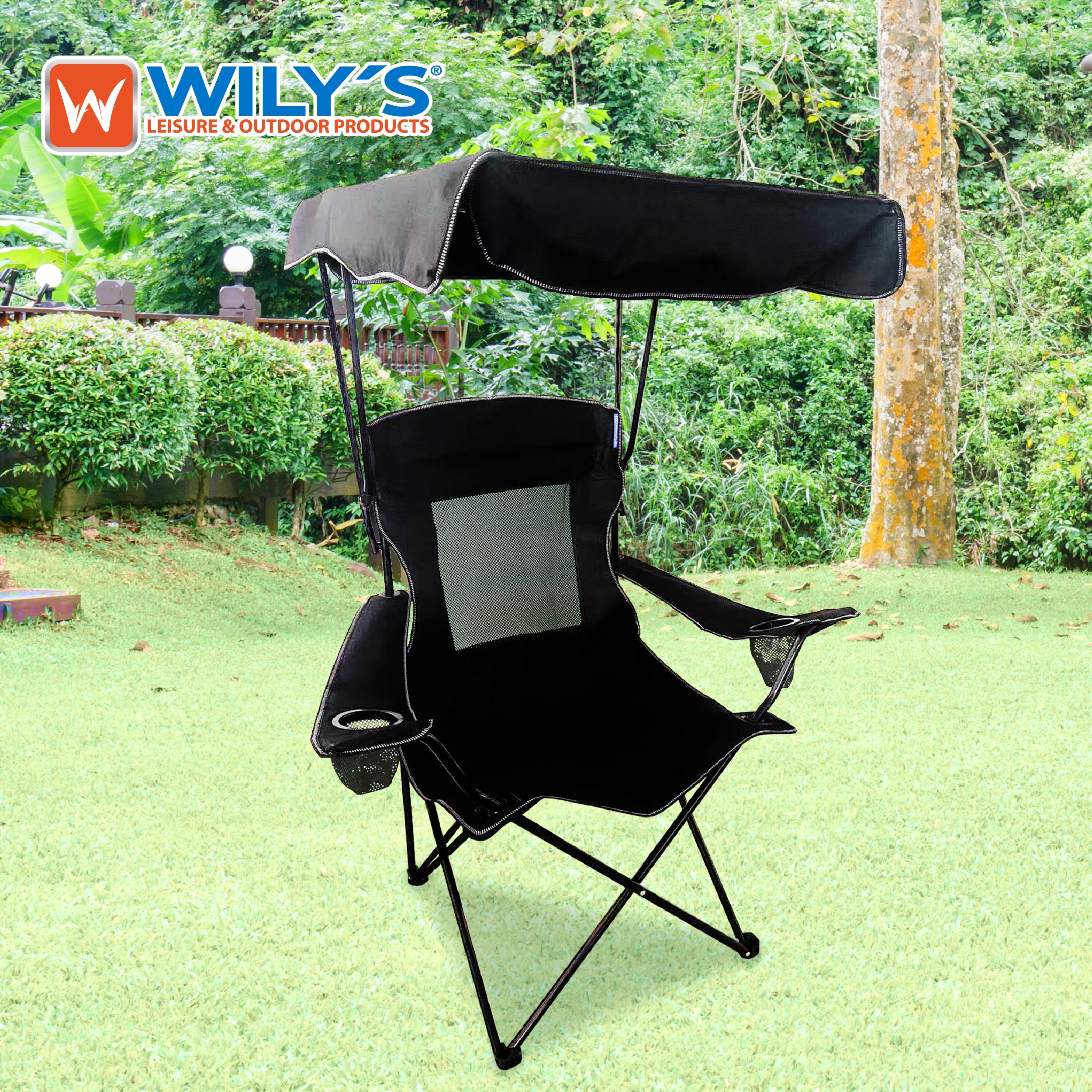 SILLA PLEGABLE PARA CAMPING JARDIN EVENTOS. CON TECHO.   NEGRO  AZUL  ROJO