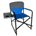 SILLA PLEGABLE CON MESA LATERAL PARA CAMPING JARDIN EVENTOS, ROJO NEGRO AZUL