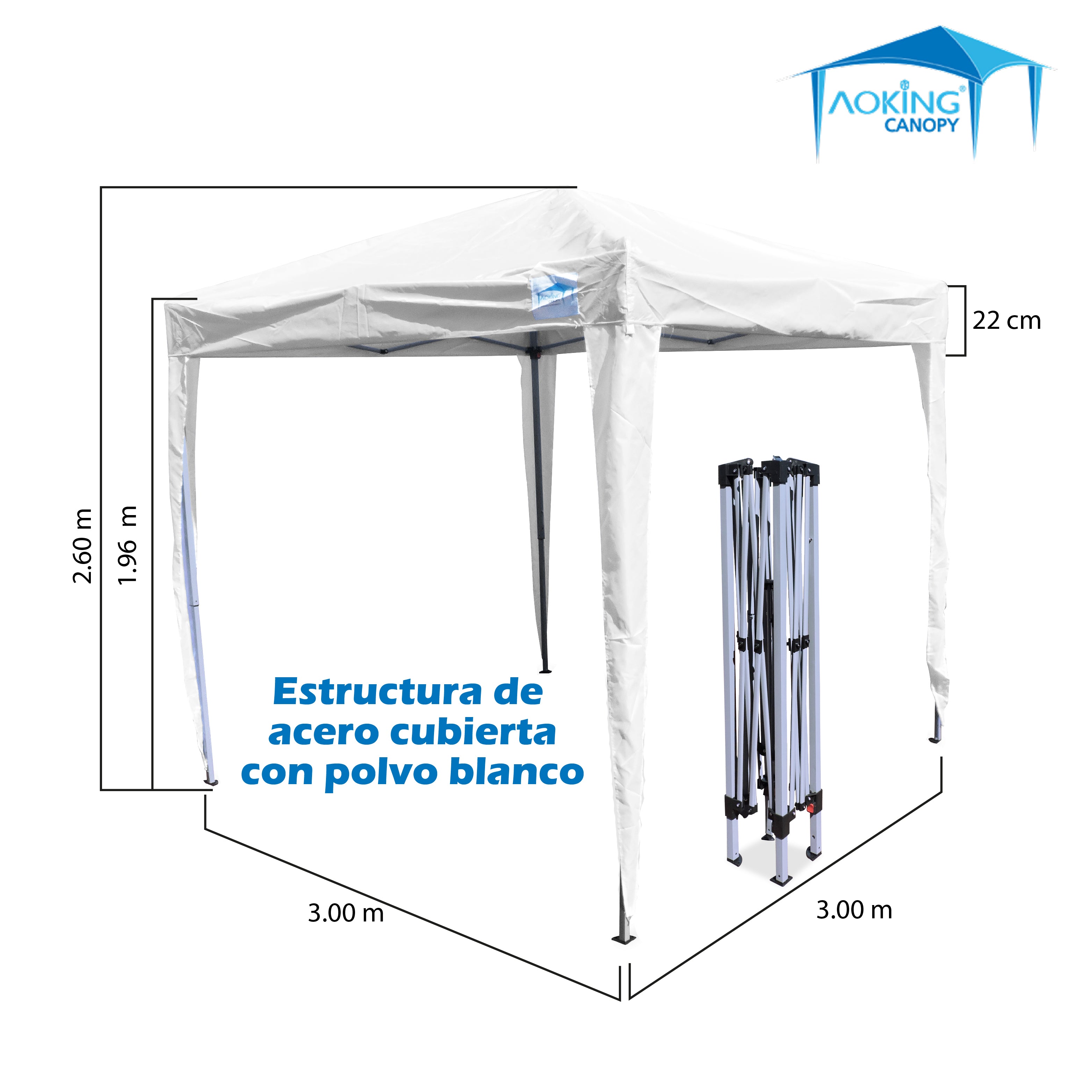 TOLDO MANUAL AOKING 2 X2m 2.95 de ALTURA