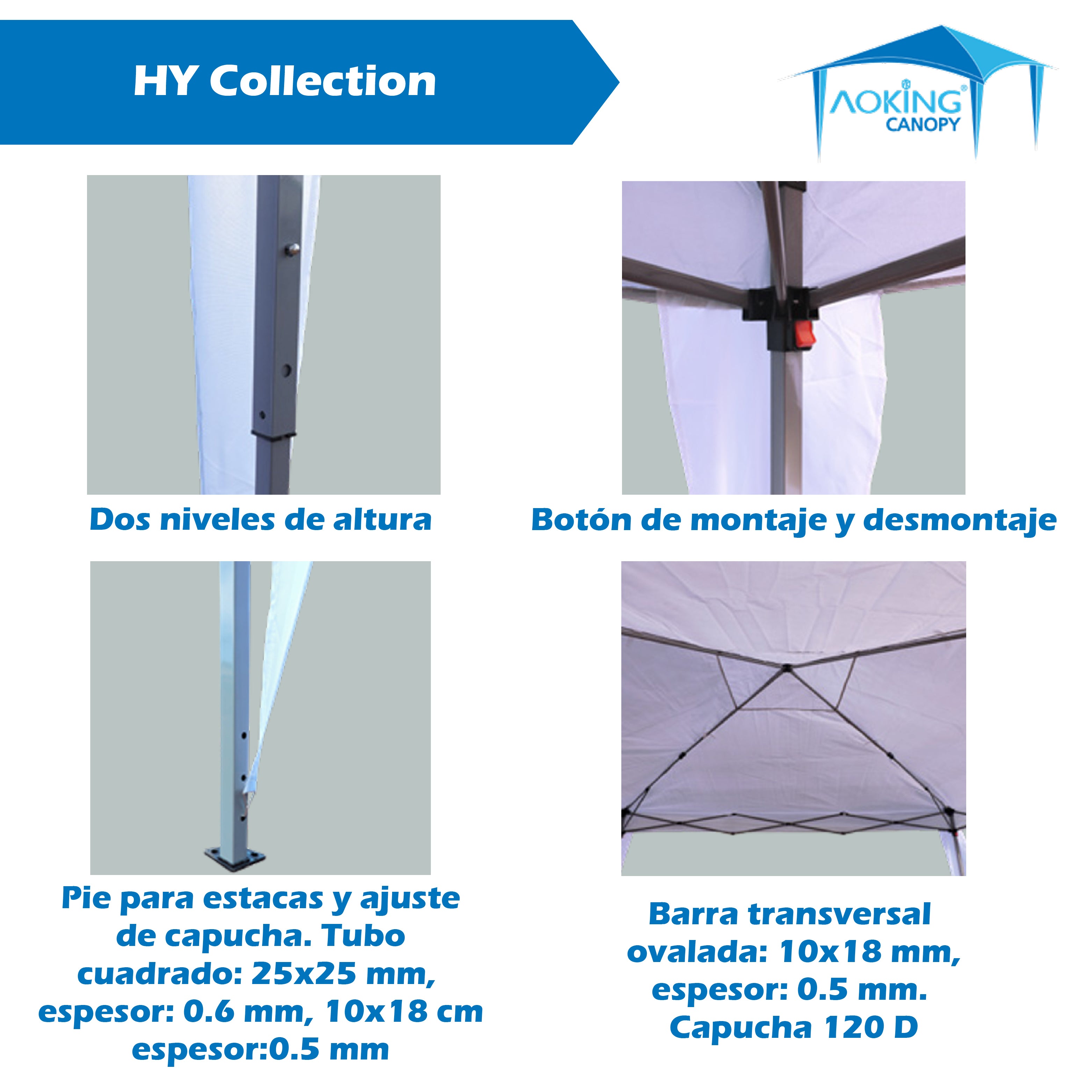 TOLDO MANUAL AOKING 2 X2m 2.95 de ALTURA