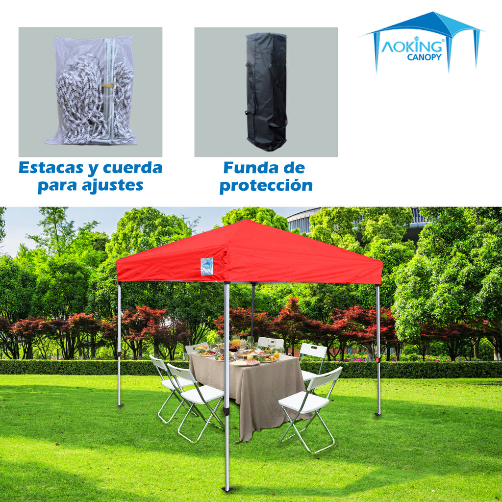 TOLDO 2X2  2.90 ALTURA ABIERTO PLEGABLE ONE TOUCH COLORES ROJO AZUL BLANCO