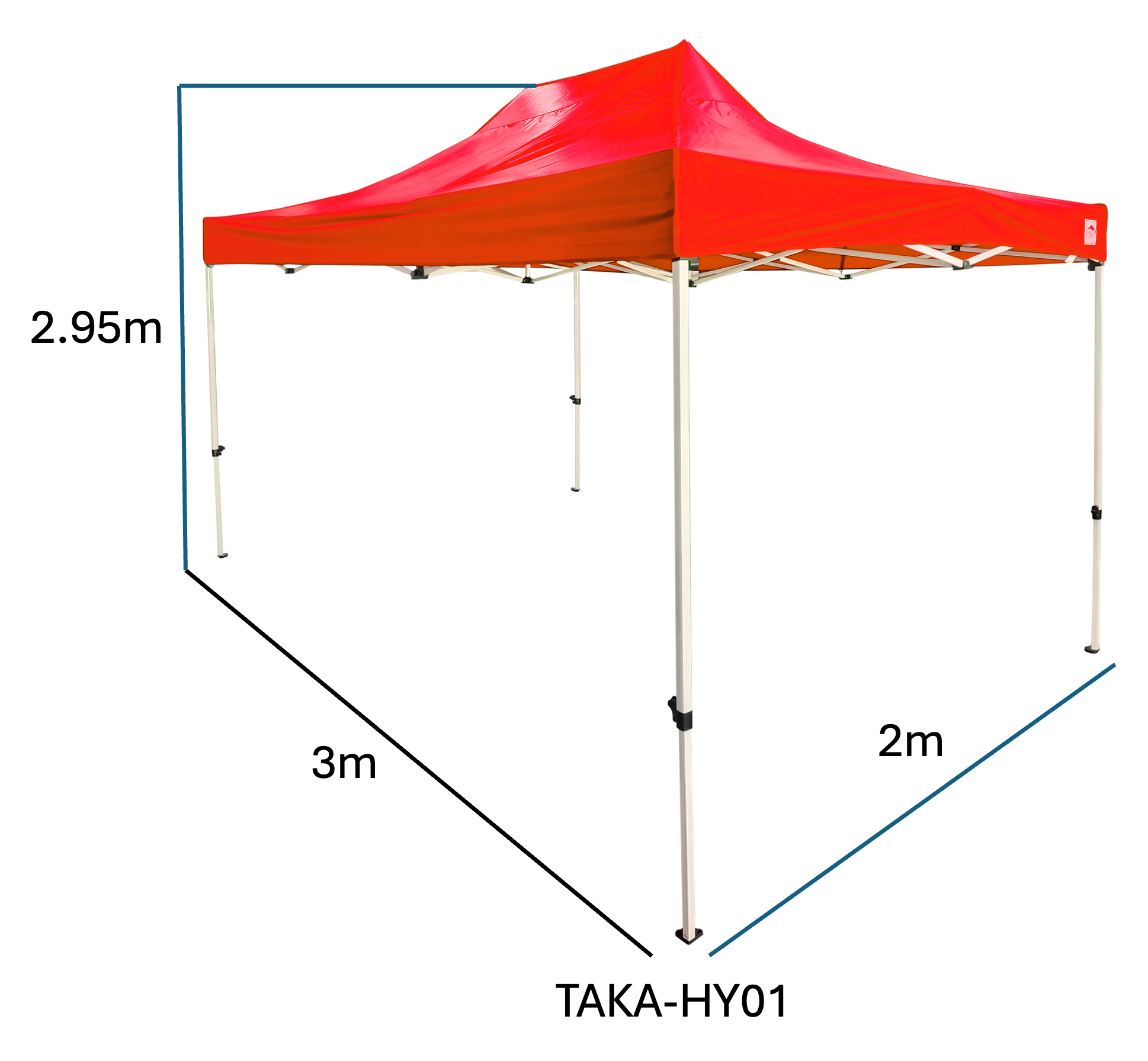 TOLDO AUTOMATICO 3 X 2M 2.95M ALTURA  COLOR AZUL ROJO BLANCO AOKING