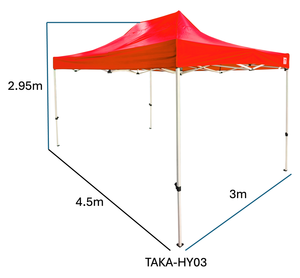 TOLDO ATUOMATICO 3 X 4.5M ALTURA 2.95M AOKING  ROJO AZUL BLANCO