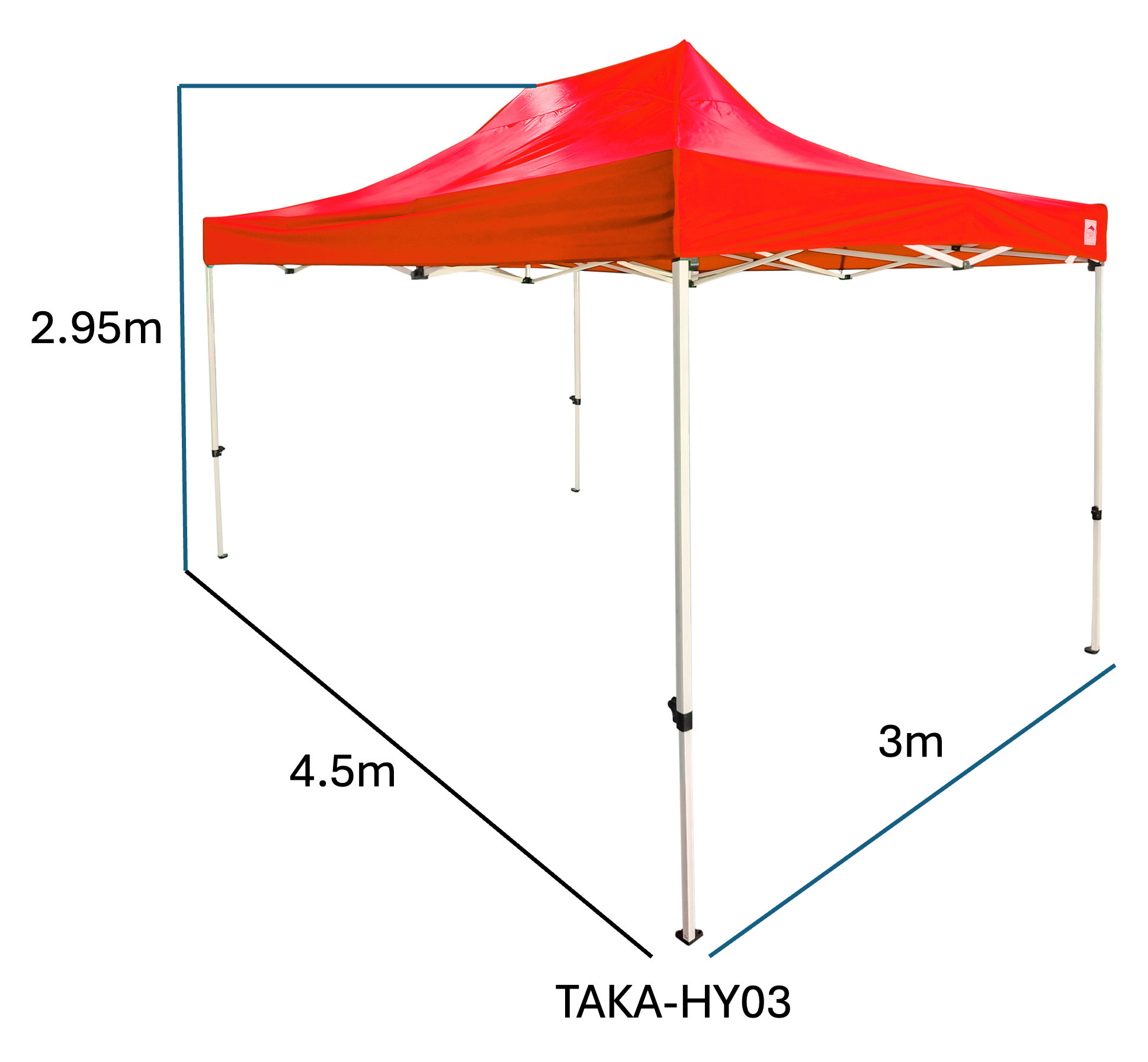 TOLDO ATUOMATICO 3 X 4.5M ALTURA 2.95M AOKING  ROJO AZUL BLANCO
