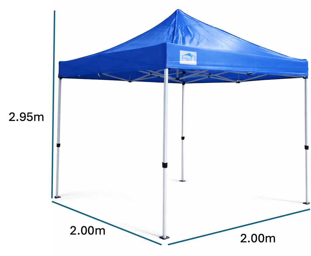 Toldo 2x2 Plegable Automatico Metalico  Lona Uv ALTURA 2.95  ROJO AZUL GRIS