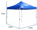 Toldo 2x2 Plegable Automatico Metalico  Lona Uv ALTURA 2.95  ROJO AZUL GRIS